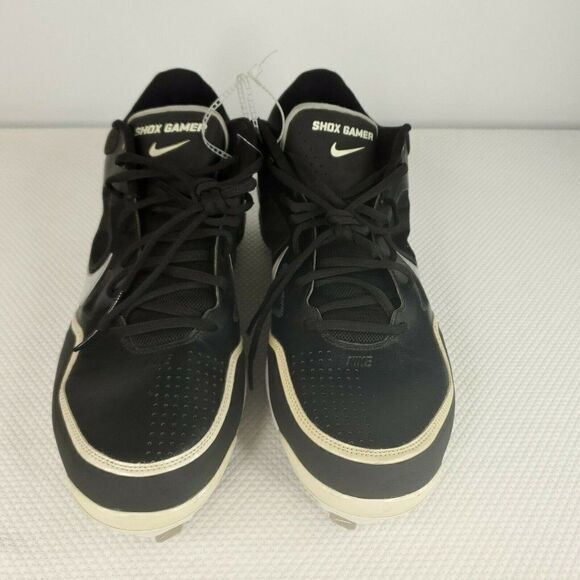 New Nike Shox Gamer Baseball Cleats Metal Blk/Wte main image 2